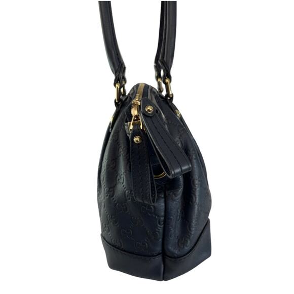 Gucci Sukey Guccissima Navy Leather Shoulder Tote Bag Gold Hardware GG Charm - Picture 11 of 16